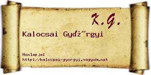 Kalocsai Györgyi névjegykártya
