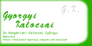 gyorgyi kalocsai business card